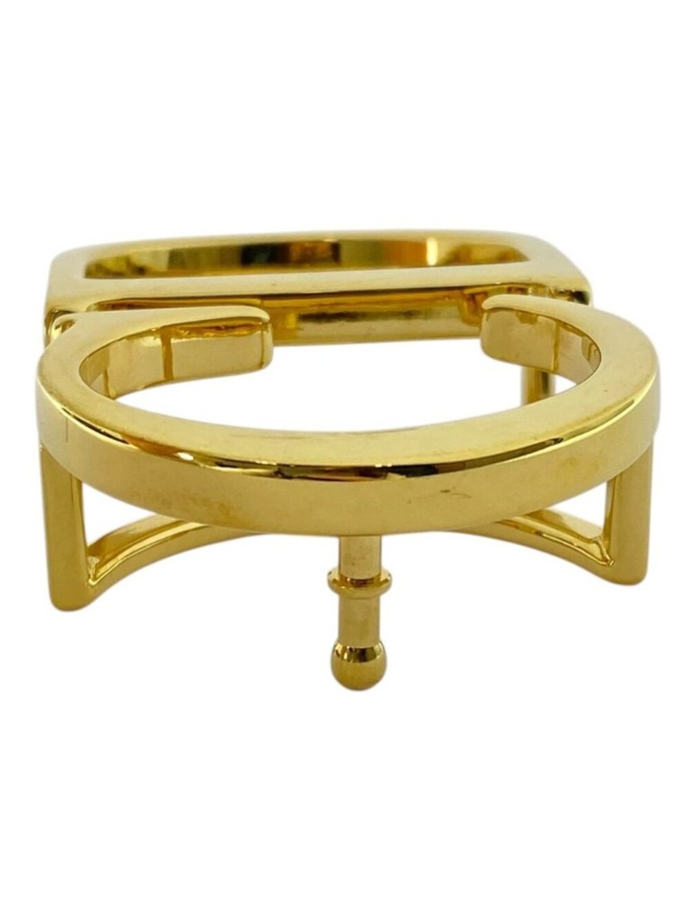 Dior CD Belt Buckle Gold Metal Coordination Accent Style Ring - Picture 6 of 10
